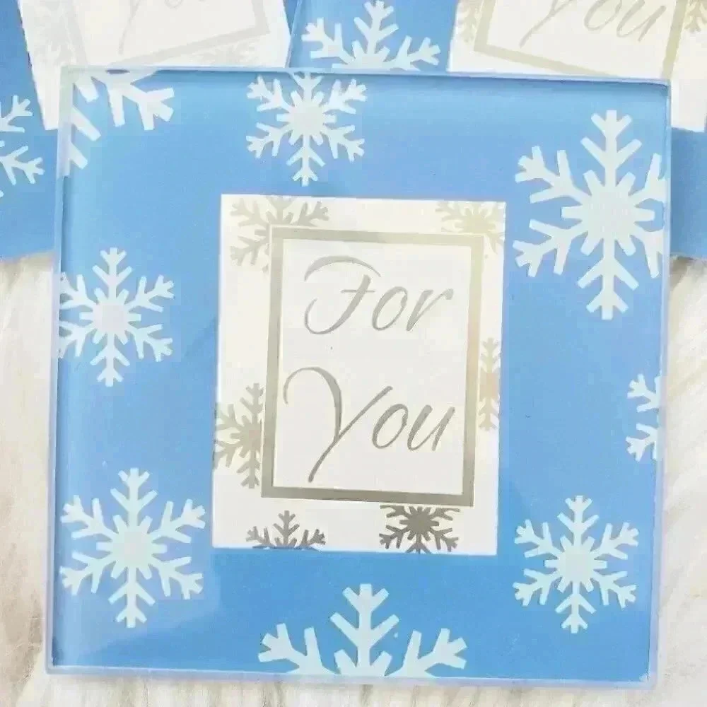 Glass coasters set of three winter themed home decor gift Picture Frames